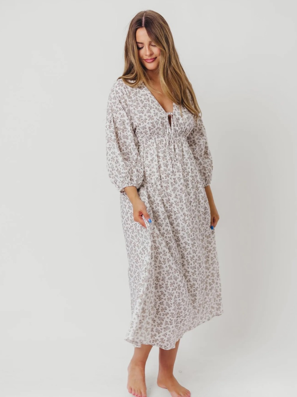 NWOT Worth Collective Hunter Floral Long Sleeve Midi Dress